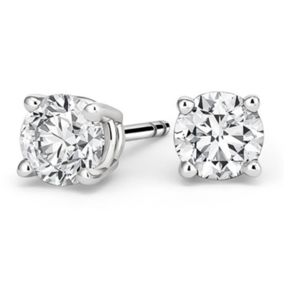 Brand New Renaissance Collection 14k White Gold Filled CZ Stud Earrings - Picture 1 of 2